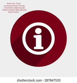 Information sign icon, vector illustration. Flat design style