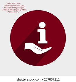 Information sign icon, vector illustration. Flat design style