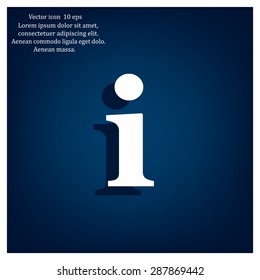 Information sign icon, vector illustration. Flat design style