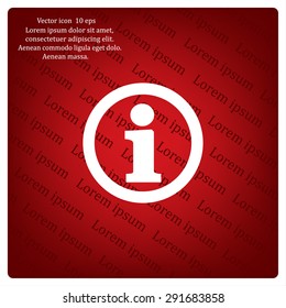 Information sign icon, vector illustration. Flat design style