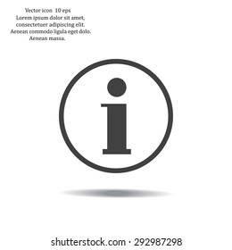 Information sign icon, vector illustration. Flat design style