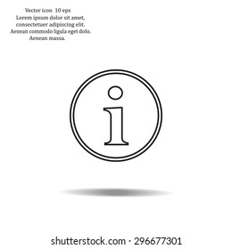 Information sign icon, vector illustration. Flat design style