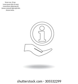 Information sign icon, vector illustration. Flat design style