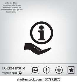Information sign icon, vector illustration. Flat design style