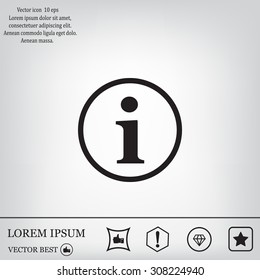 Information sign icon, vector illustration. Flat design style
