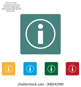 Information sign icon, vector illustration. Flat design style