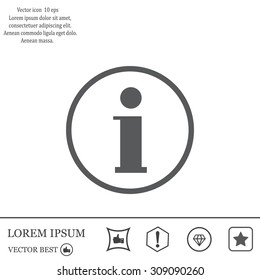 Information sign icon, vector illustration. Flat design style