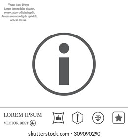 Information sign icon, vector illustration. Flat design style