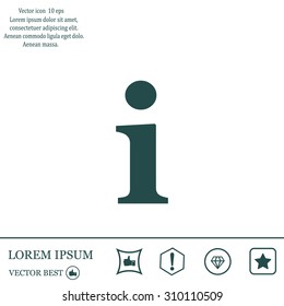 Information sign icon, vector illustration. Flat design style