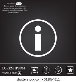 Information sign icon, vector illustration. Flat design style