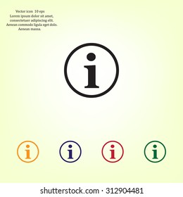 Information sign icon, vector illustration. Flat design style
