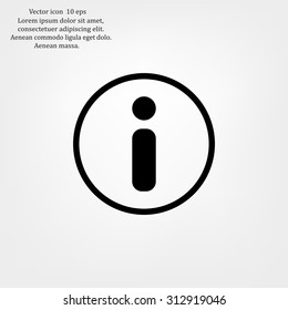 Information sign icon, vector illustration. Flat design style