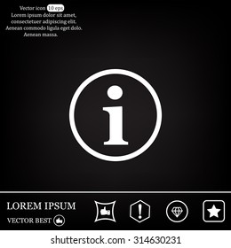 Information sign icon, vector illustration. Flat design style