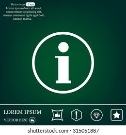 Information sign icon, vector illustration. Flat design style