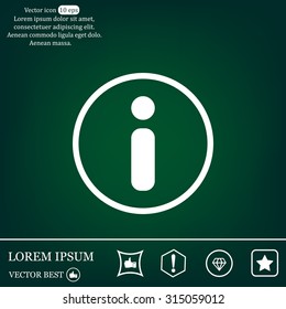 Information sign icon, vector illustration. Flat design style