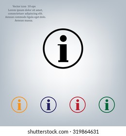 Information sign icon, vector illustration. Flat design style