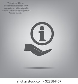 Information sign icon, vector illustration. Flat design style