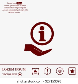 Information sign icon, vector illustration. Flat design style