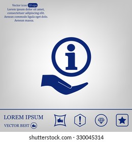 Information sign icon, vector illustration. Flat design style
