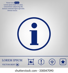 Information sign icon, vector illustration. Flat design style