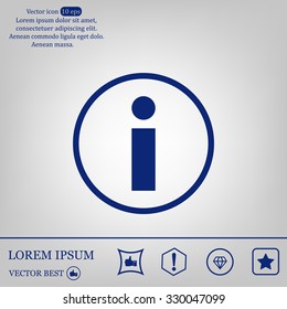 Information sign icon, vector illustration. Flat design style