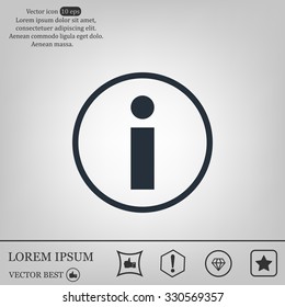 Information sign icon, vector illustration. Flat design style