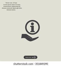 Information sign icon, vector illustration. Flat design style