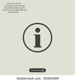 Information sign icon, vector illustration. Flat design style