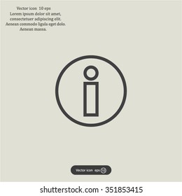 Information sign icon, vector illustration. Flat design style