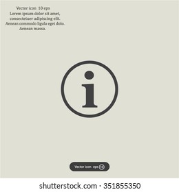Information sign icon, vector illustration. Flat design style