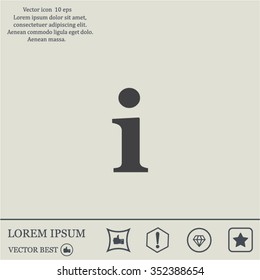 Information sign icon, vector illustration. Flat design style