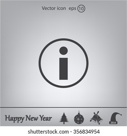 Information sign icon, vector illustration. Flat design style