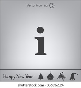 Information sign icon, vector illustration. Flat design style