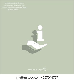 Information sign icon, vector illustration. Flat design style
