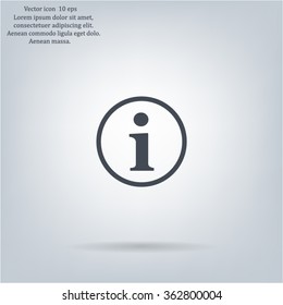 Information sign icon, vector illustration. Flat design style