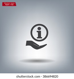 Information sign icon, vector illustration. Flat design style