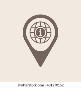 Information sign icon, vector illustration. Flat design style