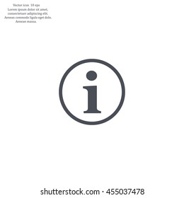 Information sign icon, vector illustration. Flat design style