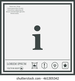 Information sign icon, vector illustration. Flat design style