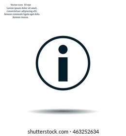 Information sign icon, vector illustration. Flat design style