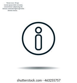 Information sign icon, vector illustration. Flat design style