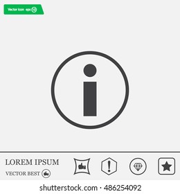 Information sign icon, vector illustration. Flat design style