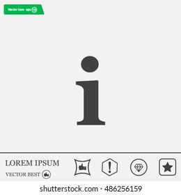 Information sign icon, vector illustration. Flat design style