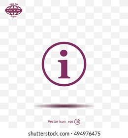 Information sign icon, vector illustration. Flat design style