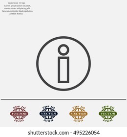 Information sign icon, vector illustration. Flat design style