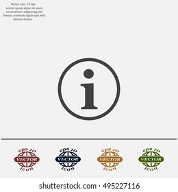Information sign icon, vector illustration. Flat design style