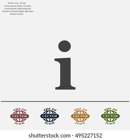 Information sign icon, vector illustration. Flat design style