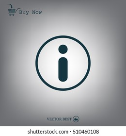 Information sign icon, vector illustration. Flat design style