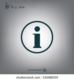 Information sign icon, vector illustration. Flat design style