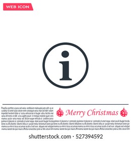 Information sign icon, vector illustration. Flat design style